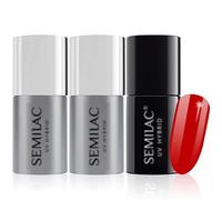 Semilac Base Coat, Top Coat & UV Gel Colour Polish. Long Lasting, Chip Resistant & Easy To Apply. 063 Legendary Red Colour UV Gel Nail Varnish. Perfect For Manicure or Pedicure.