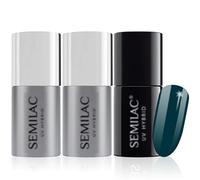 Semilac Base Coat, Top Coat & UV Gel Colour Polish. Long Lasting, Chip Resistant & Easy To Apply. 074 Prussian Blue Colour UV Gel Nail Varnish. Perfect For Manicure or Pedicure.