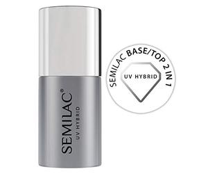 Semilac Base/Top 2in1 Gel Polish | 7 ml | High Gloss Top Coat and Base Coat | Strengthening UV LED Soak Off Gel for Nail Protection | Perfect for Manicure and Pedicure | last up to 3 Weeks