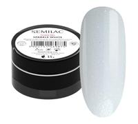 Semilac Builder Thixo Gel Sparkle White 15 g - Builder with Shimmer for Nail Extension & Nail Building - UV LED - Tiksotrope & Self-Levelling - White Cover Gel with Glitter