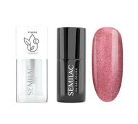 Semilac Duopack UV Nail Polish 662 Rose Gloss 7 ml & Nail Oil Strawberry Vanilla 7 ml