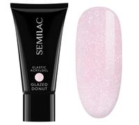 Semilac Elastic Acrylgel Glazed Donut - Acrylic Nail Gel with Silver Shimmers - Builder Gel for Nails Perfect for Extensions - Flexible Polygel with Durable Finish - High Coverage Formula 30g