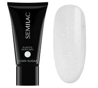 Semilac Elastic Acrylgel Icing-Sugar - Acrylic Nail Gel with Silver Shimmers - Builder Gel for Nails Perfect for Extensions - Flexible Polygel with Durable Finish - High Coverage Formula 30g