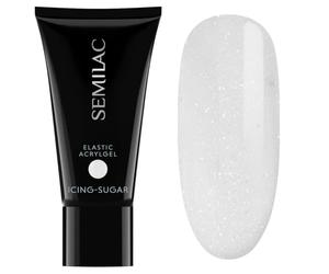 Semilac Elastic Acrylgel Icing-Sugar - Acrylic Nail Gel with Silver Shimmers - Builder Gel for Nails Perfect for Extensions - Flexible Polygel with Durable Finish - High Coverage Formula 30g