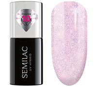 SEMILAC Extend Care Base 5in1 - Builder Gel in the Bottle - All in One Nourishing Builder Gel for Nails and Gel Polish UV Light - 806 Glitter Delicate Pink 7 ml