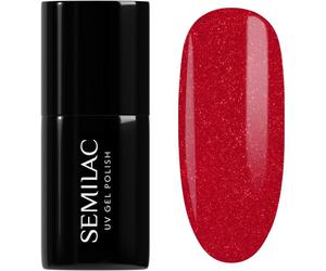 SEMILAC Gel Nail Polish 025 Glitter Red - Full Coverage Gel Polish - Soak Off E