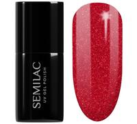 SEMILAC Gel Nail Polish 025 Glitter Red - Full Coverage Gel Polish - Soak Off Easy To Use LED/UV Nail Lamp - Long Lasting Manicure and Pedicure up to 3 weeks