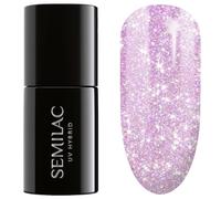SEMILAC Gel Nail Polish 242 Pink Sands - Semi-Transparent Glitter Gel Polish - Soak Off Easy To Use LED/UV Nail Lamp - Long Lasting Manicure and Pedicure up to 3 weeks