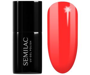 SEMILAC Gel Nail Polish 570 Neon Watermelon - Full Coverage Gel Polish - Soak Off Easy To Use LED/UV Nail Lamp - Long Lasting Manicure and Pedicure up to 3 weeks