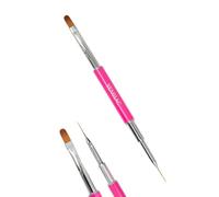 Semilac Nail Brush 2-in-1 - Double Gel & Nail Art Brush with Synthetic Bristles for Precise Nail Design