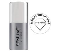Semilac No Wipe Top Coat - UV LED Soak Off Gel Nail for Colour Protection With Transparent Gloss Finish - Easy to Apply, Crack Resistant & Quick Drying 11ml