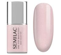 SEMILAC One Step 3in1 259 Naked Glitter Beige Gel Nail Polish 11 ml - UV LED Nail Colour - Base Colour Top Coat in One -Long Lasting and Easy At Home Manicure - Glossy Finish, Quick Gel at Home
