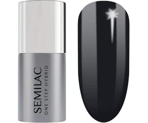 Semilac One Step Gel Polish 5ml - UV/LED Gel Nail Polish - Long-Lasting, No Base Coat Needed, Quick-Drying & Easy Removal Perfect For Manicure and Pedicure - 190 The Black
