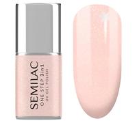 Semilac One Step Gel Polish 5ml - UV/LED Gel Nail Polish - No Base Coat Needed & Easy Removal Perfect For Manicure and Pedicure - Innovative UV LED Colour Polish Nail Polish - 258 Naked Glitter Peach