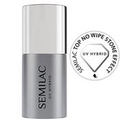 Semilac Top Coat No Wipe Stone Effect UV Gel Polish, Salon Quality Manicure Effective Long Lasting No Wipe Top Coat Gel Polish Crack Resistant Easy to Apply, 7ml