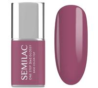 S205 Semilac UV Nail Polish 3-in-1 One Step Glossy Purple Beige 7 ml - Purple Beige UV Gel Nail Polish 3-in-1 Base & Top in One Quick & Easy Application