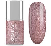S250 Semilac UV Nail Polish 3-in-1 One Step Glossy Glitter Pink 7 ml - Glitter Pink UV Gel Nail Polish 3-in-1 with Base & Top | 21 Days Hold without Chipping