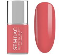 S690 Semilac UV Nail Polish 3-in-1 One Step Glossy Coral Pink 7 ml - Coral Pink UV Gel Nail Polish | Summer Colour | Easy to Use