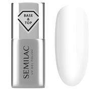 Semilac UV Nail Polish Base&Top 2-in-1 Hard 7 ml - UV Nail Polish Base & Top Coat in One, Strong Adhesion & High Gloss Finish