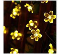 SEMILITS Christmas Decorations String Lights Outdoor Waterproof 23ft 50 LED Flower Solar Fairy Light for Tree Garden Fence Patio Yard Halloween Warm White