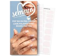 SEMINCA Semi Cured Gel Nail Strips-Natural Nude Shades Press On Nails,Easy Grip Semi-Gel Stickers, Curved Ergonomic Fit,Gentle Removal Works with Any UV/LED Lamps(Cream Cotton)