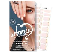 SEMINCA Semi Cured Gel Nail Strips-Quick Press on Nails Nude Glue on Nails, French Tip & Simple Designs, Semi Gel Nail Stickers for Everyday & Housework,Works with Any UV/LED Lamps (Ruby French)