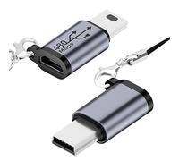 Seminer 2 Pack Micro to Mini USB Adapter, Female to Male Convert Connector, Compatible with Digital Cameras, Computer, GPS