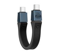 Seminer 240W USB-C to USBC Short Flat Cable(13CM), 80Gbps Thunderbolt 5/4 Compatible, Fast Charging, OTG & 8K Display Support for All Type-C Devices-Black