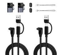 Seminer Charging Cable for Garmin (2 Pack), USB Type-C 2IN1 Charging cable for Garmin Fenix with Dust Plug for Garmin Vivoactive 3/4/4S, Vivomove 3/3S, Fenix 5/5X