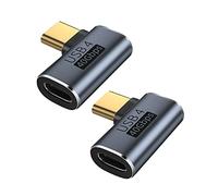 Seminer USB C 90 Degree Angled Adapter (2 Pack) - Compatible for Samsung, MacBook and More USB-C Devices