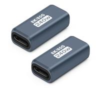 Seminer USB C Female to Female Coupler (2 Pack), USB 4.0 Type C Connector 80Gbps 240W Data Transfer Connector Compatible for iPhone 16/15, Samsung, MacBook and More USB-C Devices