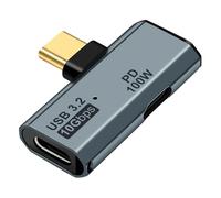 Seminer USB C OTG Adapter, Type C 100W PD Charging to Dual USB C Splitter for iPhone 15 Pro Max, Google TV Chromecast 2020, MacBook, Samsung Galaxy S22/S23 (Gray)