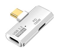 Seminer USB C OTG Adapter, Type C 100W PD Charging USB C to Dual USB C Splitter for iPhone 15 Pro Max, Google TV Chromecast 2020, MacBook, Samsung Galaxy S22/S23(White)