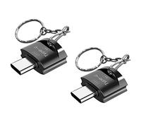 Seminer USB C to USB Adapter with Keychain (2 Pieces), USB-C Male to USB Female Adapter, USB Type C to USB OTG Adapter Compatible with MacBook, Samsung Galaxy, Google Pixel, Nexus, and More, Black