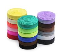 SEMINI 32 Yards Fold Over Elastic 5/8'' 15mm Stretch Foldover FOE Elastics Ribbon for Headbands Baby Girl Head Bow (5/8'' (Shiny Color))