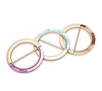 SEMINI 3Pcs Silk Scarf Ring Clip T-Shirt Tie Clips, 1.75 in Inner, Style 6 | Elegant Clasp for Women, Fit Silk Scarves, Shirt Waist Buckle Daily Fashion Decor