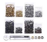 SEMINI Grommet Kit 800 Sets 4.5mm Gronmets Eyelets with 3 Pieces Install Tool Kit for Shoes Clothes Crafts Bag, 4 Colors