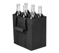 SEMINISMAR Bottle Bag 6 Compartments, Bottle Shopping Bag for Water Bottles, Wine and Beer, Drinks Bag for Beer Bottles, Wine Bottles, Water Bottles, black, Generisch