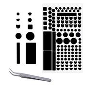 SEMINISMAR LED Light Blocking Stickers, 100% Blackout, 95%-100% Light Dimming, Plastic, Rectangular, Round, Solid Black, Indoor Use, 100+ Pieces