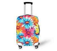Semiouray Colorful Daisy Floral Dustproof Travel Cover for 18-32 Inch Cartoon Flower Suitcase Washable Polyester Luggage Covers With Zipper Gifts for Women Girls