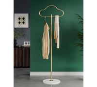 Semjar Gold Coat Rack Stand,Heavy Duty Coat Stand for Small Space Hallway Corner,Metal Gold Free Standing Clothing Rack Coat Tree Clothes Rack for Bedroom Boutique Entryway