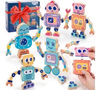 SEMKOTREE Building Blocks Montessori Toys, Fine Motor Skills Toys Construction Toys with Snap Fasteners, Wooden Blocks Travel Toys, Wooden Toys Learning Toys Gifts for 3 Year Old Girl Boy