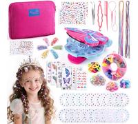 SEMKOTREE Hair Gems Bedazzler Kit, Gem Stamper with 480 Rhinestones and Tinsel, Glitter Diamonds Stapler Girls Hair Accessories 6 7 8 9 10 Year Old Girl Gifts