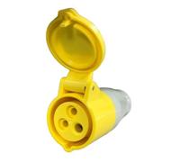 Semloh Electrics 110V 16A Yellow Site Coupler Socket, IP44 3 Pin 2P+E | For construction, workshop and temporary power setups