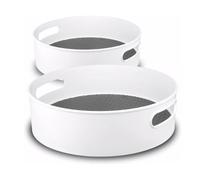 Semlos 2 Packs Turntable Lazy Susan Organizers, 9" and 12" Spice Rack Organisers for Kitchen Organization and Storage, Non-Slip Under Sink Organizers for Pantry, Cabinet, Office, Bathroom