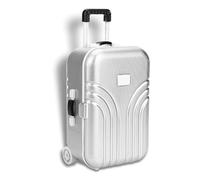 Semme Dolls Travel Suitcase, Mini Size Trolley Case with Open and Close Carry On Luggage Simulation Rolling Suitcase Toy(Silver)