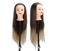 Semme Hairdressing Training Soft Hair Mannequin for Braiding | High temperature fiber scalp touch for ironing dyeing wig and hat display suitable for salon school home styling