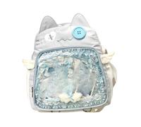 semmoi Ita Bag Kawaii Cat Backpack with Angel Wings, Large Capacity, Waterproof & Lightweight, Comes with Ita Bag Insert, Light Blue, Large