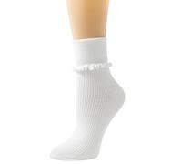 SEMOHOLLI Women Socks, Women Ankle Socks, Lovely double needle solid color Lace edge relent lady socks - - One Size