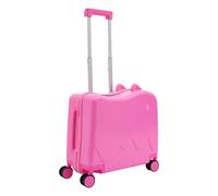 Semokia 18" Kids Ride-On Suitcase with Wheels | Spacious Rolling Luggage with Password Lock, Pink, 18*9.1*17.1in, Modern